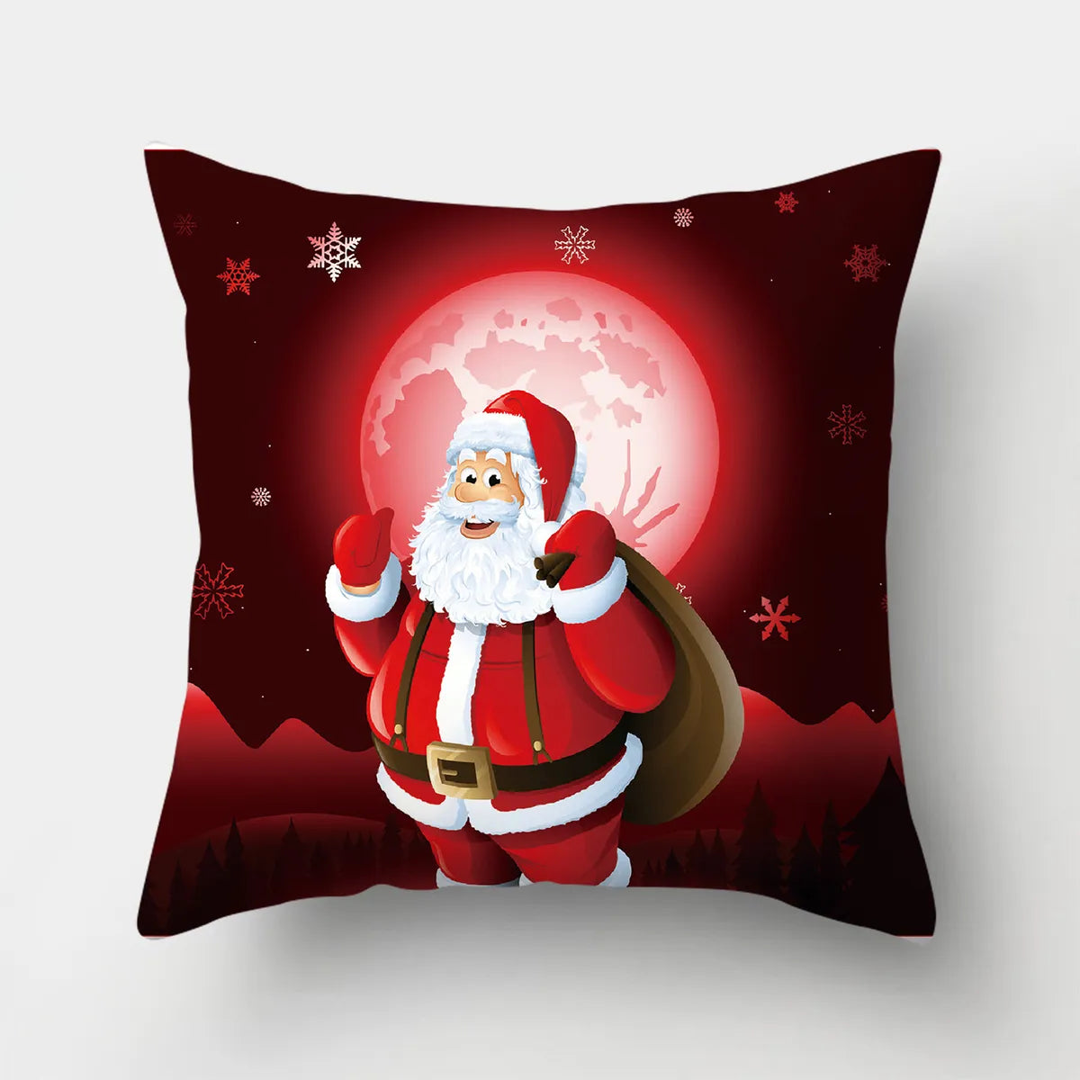 Simple Style Santa Claus Gift Box Snowman Fibre Peach Skin Pillow Cases