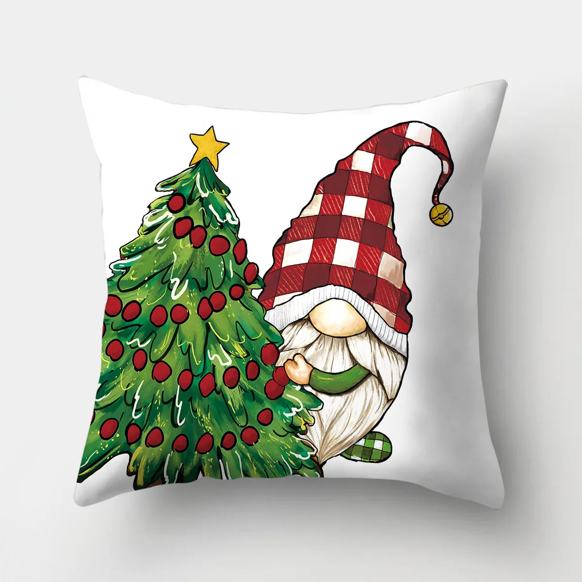 Simple Style Santa Claus Gift Box Snowman Fibre Peach Skin Pillow Cases