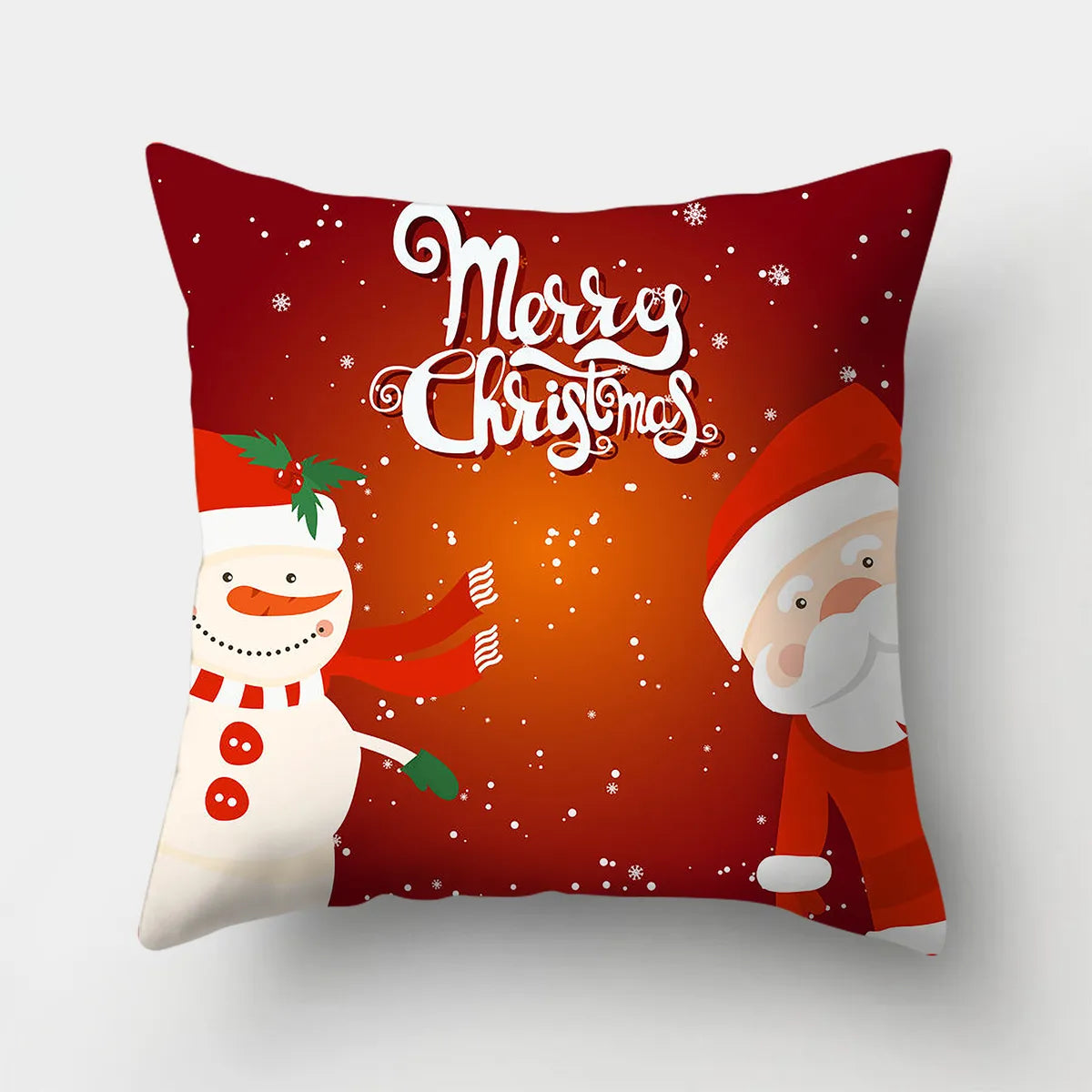 Simple Style Santa Claus Gift Box Snowman Fibre Peach Skin Pillow Cases