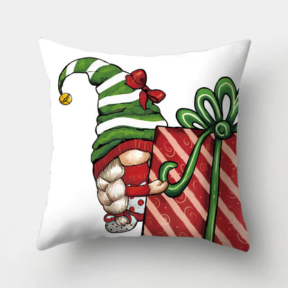 Simple Style Santa Claus Gift Box Snowman Fibre Peach Skin Pillow Cases