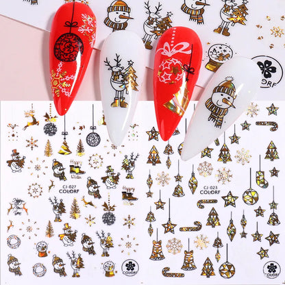 Simple Style Santa Claus Paper Nail Patches 1 Piece