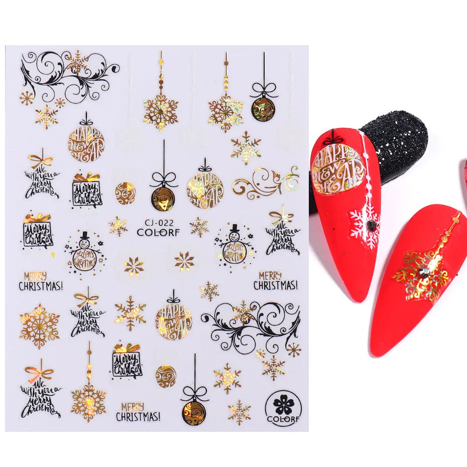 Simple Style Santa Claus Paper Nail Patches 1 Piece