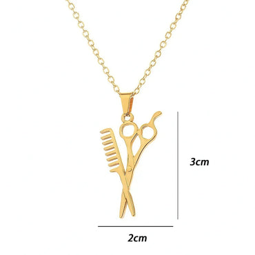 Simple Style Scissors Stainless Steel Plating 18k Gold Plated Pendant Necklace