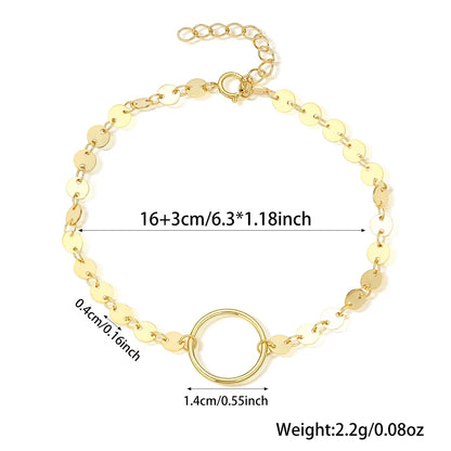 Simple Style Sequins Circle Sterling Silver Plating 18k Gold Plated White Gold Plated Bracelets