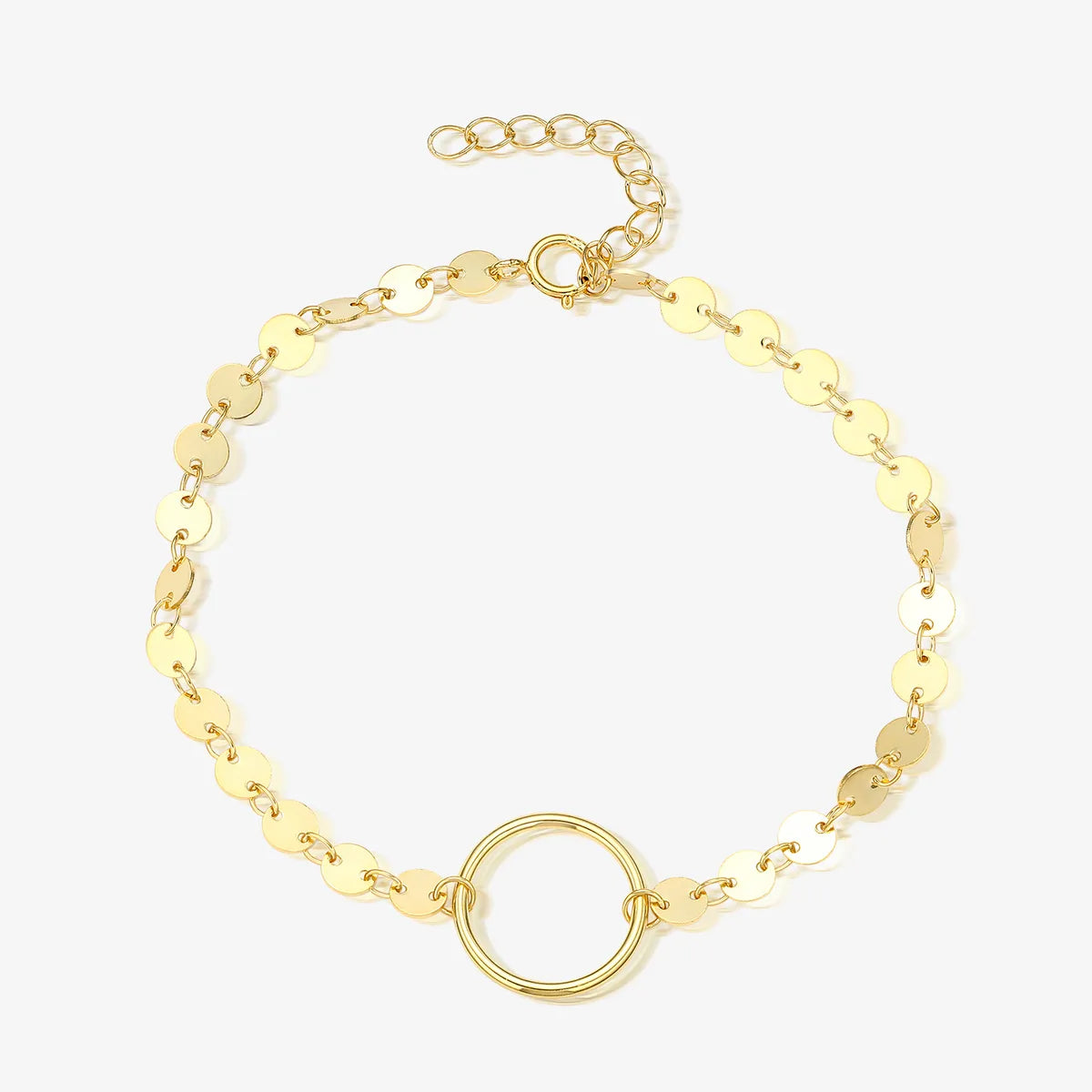 Simple Style Sequins Circle Sterling Silver Plating 18k Gold Plated White Gold Plated Bracelets