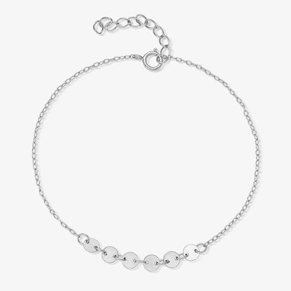 Simple Style Sequins Circle Sterling Silver Plating 18k Gold Plated White Gold Plated Bracelets