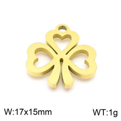 1 Piece Stainless Steel 18K Gold Plated Shamrock