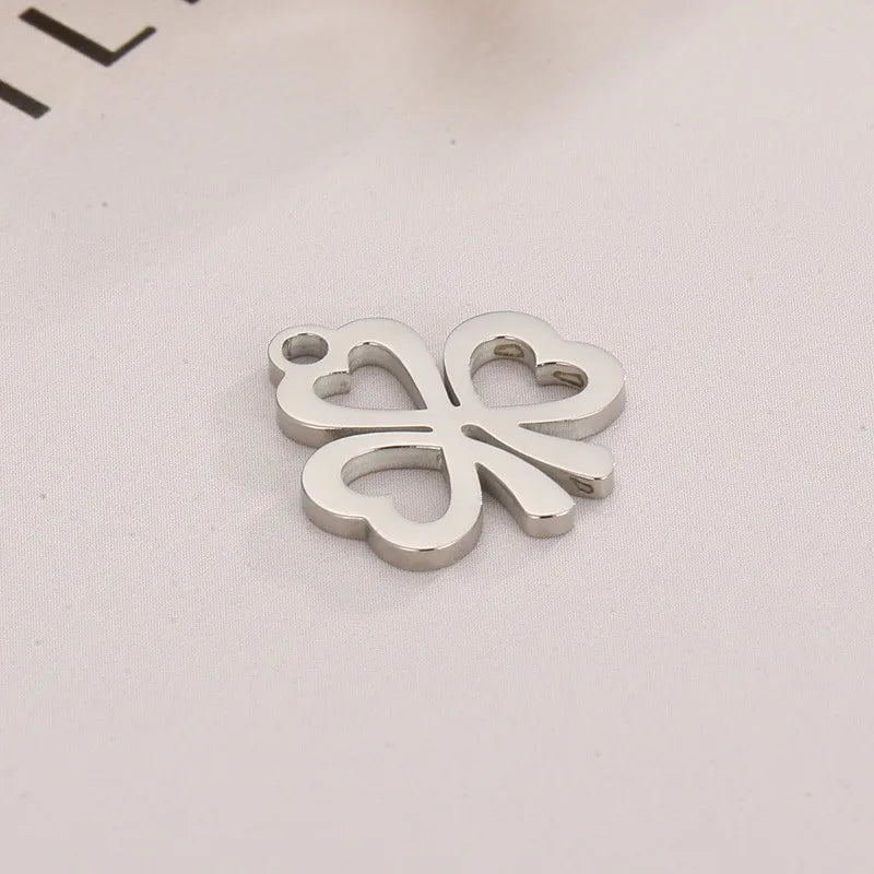 1 Piece Stainless Steel 18K Gold Plated Shamrock