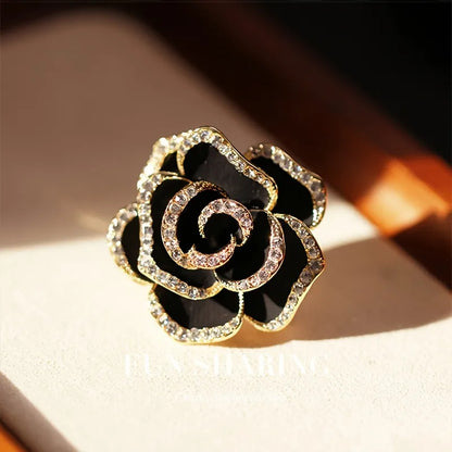 Simple Style Shiny Flower Alloy Plating Inlay Crystal Women'S Brooches 1 Piece