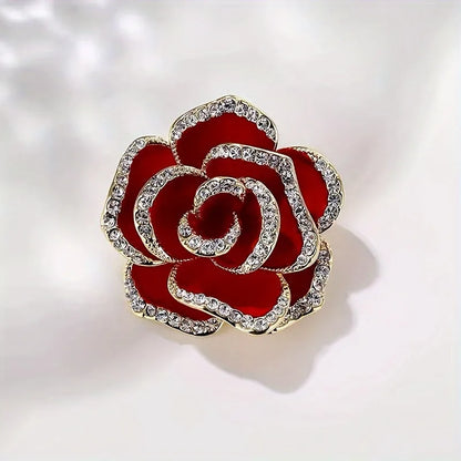 Simple Style Shiny Flower Alloy Plating Inlay Crystal Women'S Brooches 1 Piece