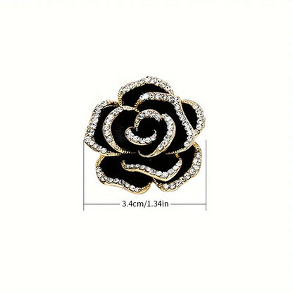 Simple Style Shiny Flower Alloy Plating Inlay Crystal Women'S Brooches 1 Piece