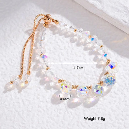 Simple Style Shiny Geometric Artificial Crystal Copper Beaded Women'S Bracelets