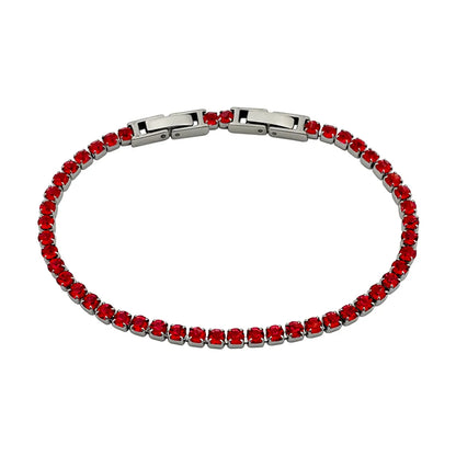 Simple Style Shiny Round Stainless Steel Inlay Zircon Tennis Bracelet