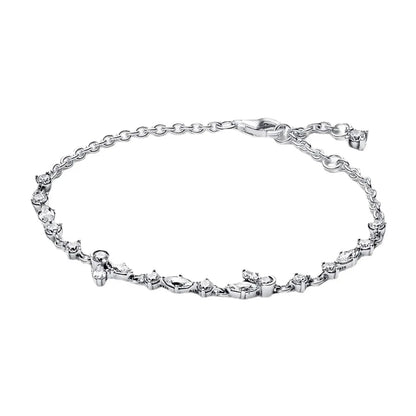 Simple Style Shiny Round Water Droplets Sterling Silver Zircon Bracelets In Bulk