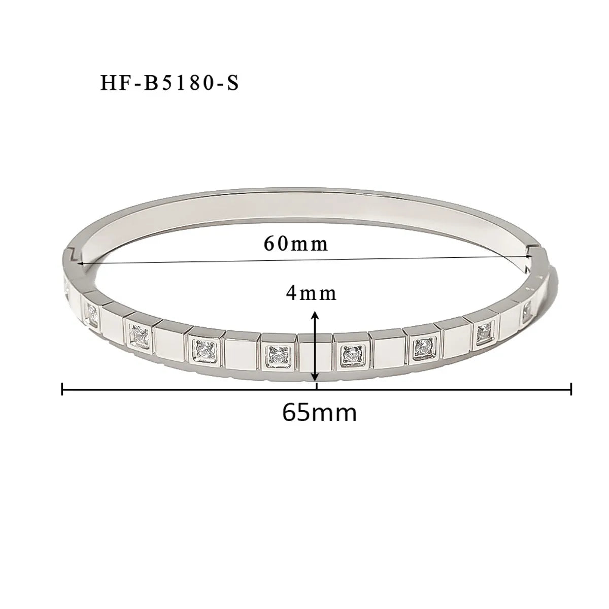 Simple Style Shiny Solid Color 316L Stainless Steel  18K Gold Plated Zircon Bangle In Bulk