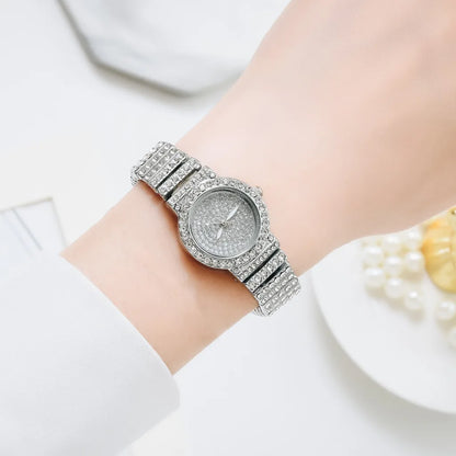 Simple Style Shiny Solid Color Horseshoe Buckle Quartz Women'S Watches