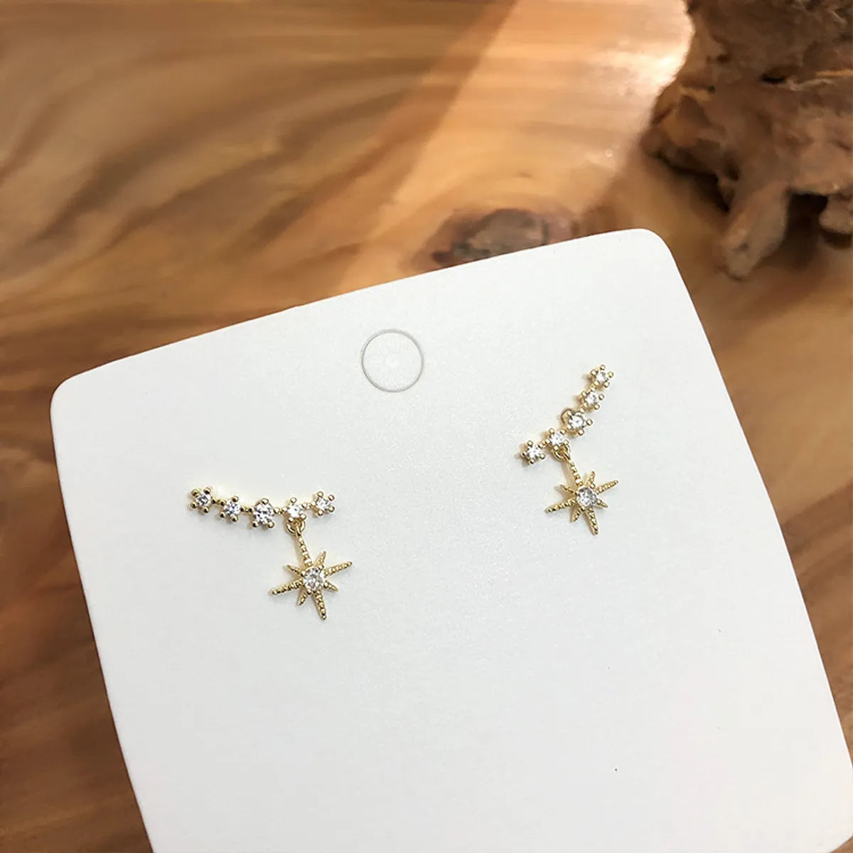 Simple Style Shiny Star Metal Plating Inlay Zircon Women'S Drop Earrings