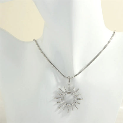 Simple Style Shiny Sun Copper 18k Gold Plated Zircon Pendant Necklace In Bulk