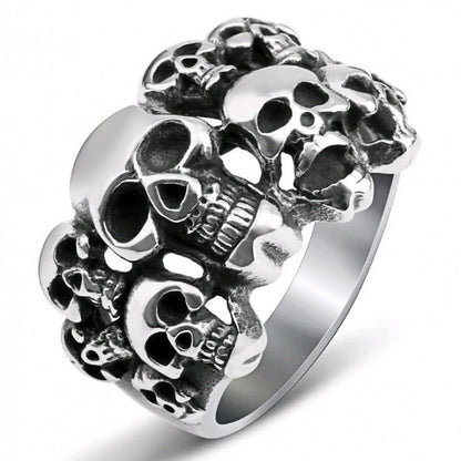 Simple Style Skull Alloy Plating Silver Plated Men'S Rings