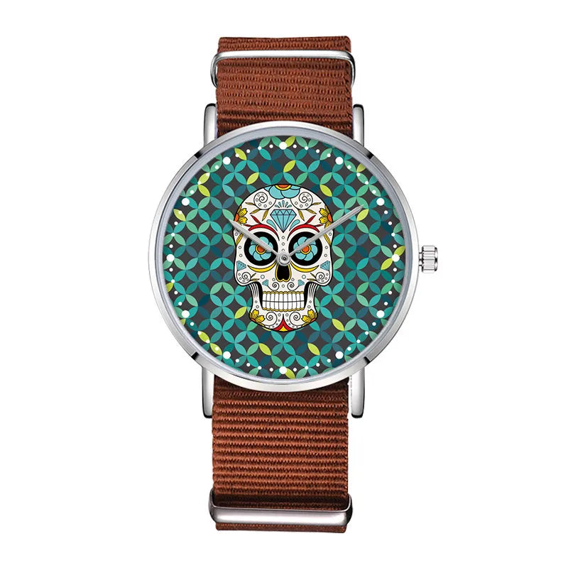 Simple Style Skull Buckle Quartz Women'S Watches