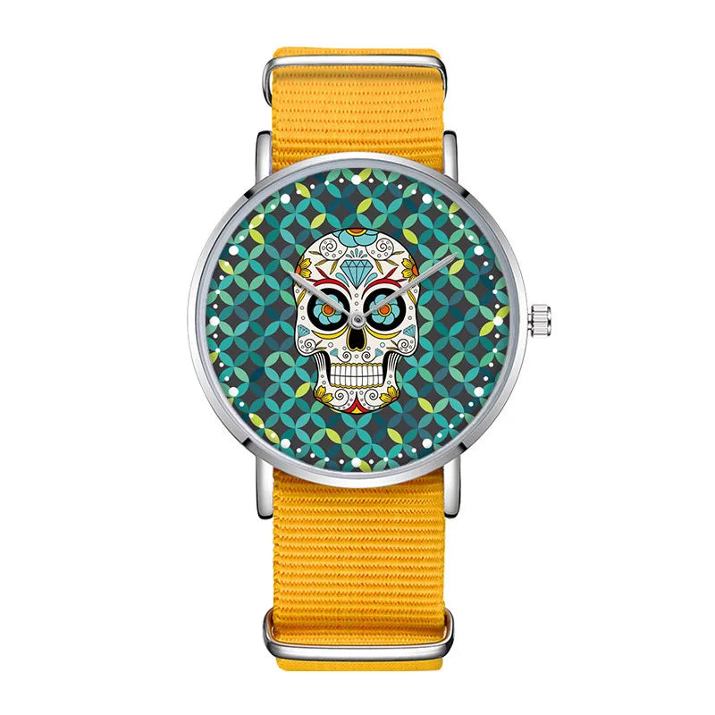 Simple Style Skull Buckle Quartz Women'S Watches