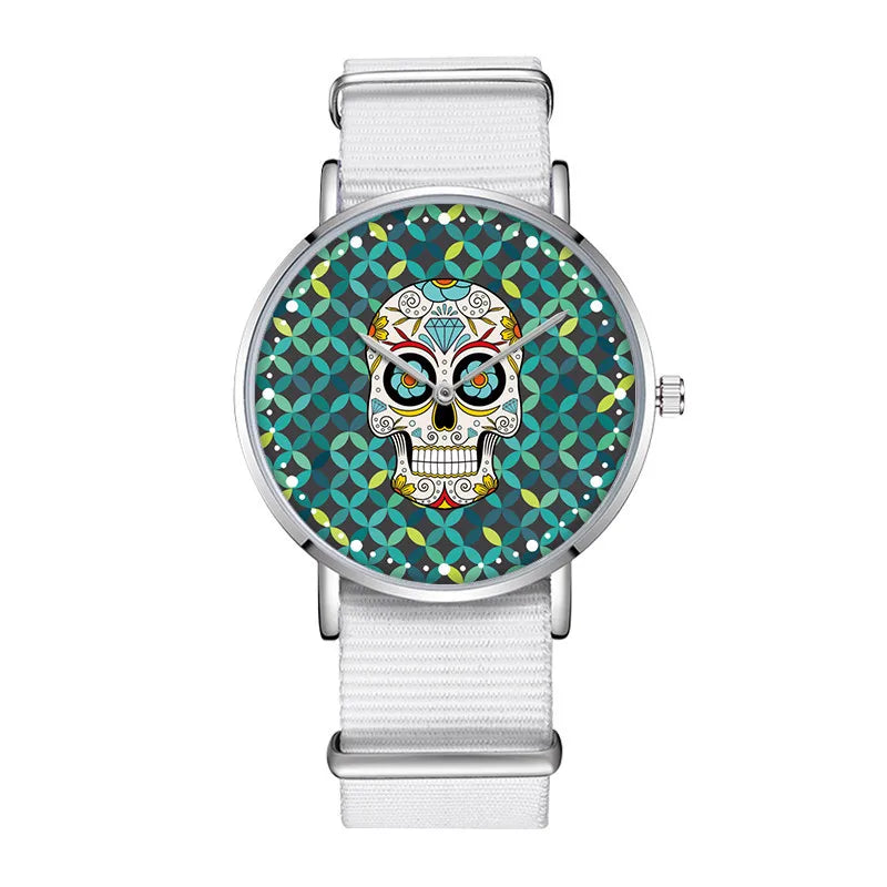 Simple Style Skull Buckle Quartz Women'S Watches