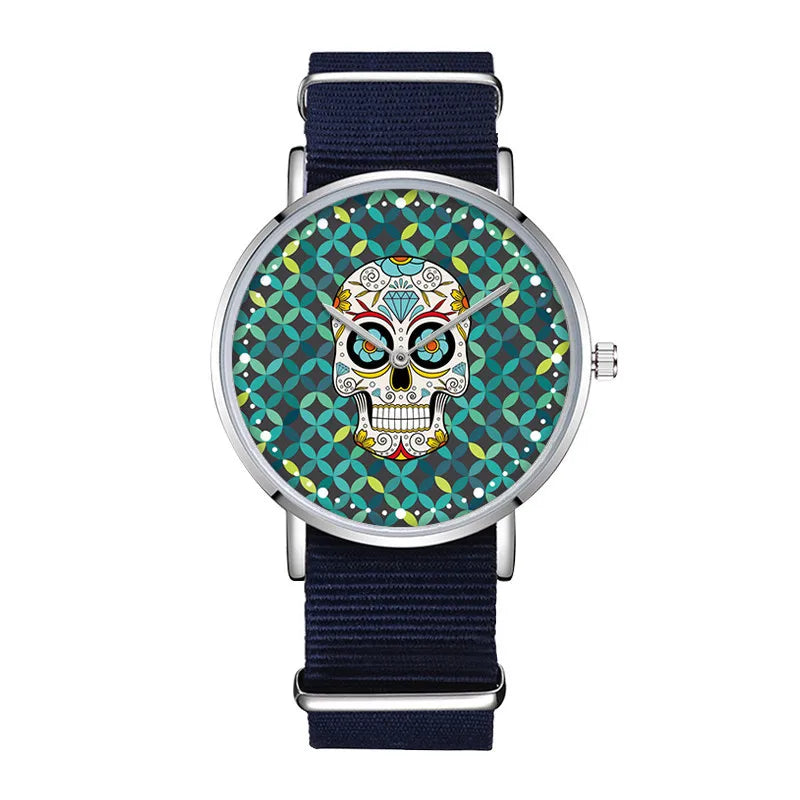 Simple Style Skull Buckle Quartz Women'S Watches