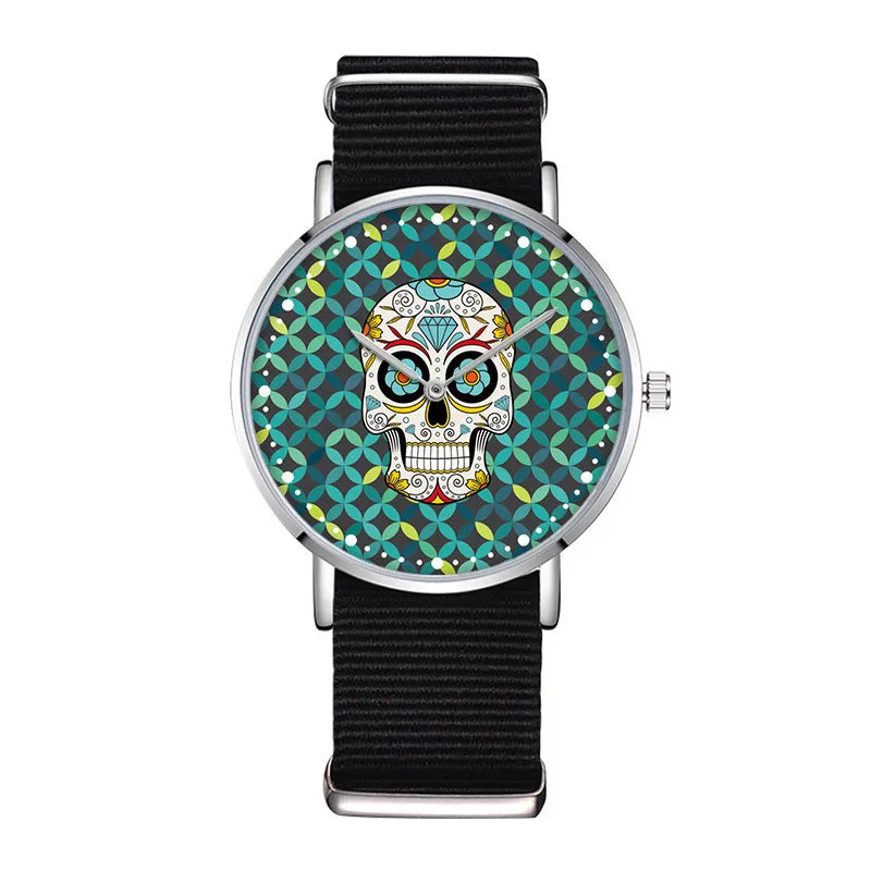 Simple Style Skull Buckle Quartz Women'S Watches