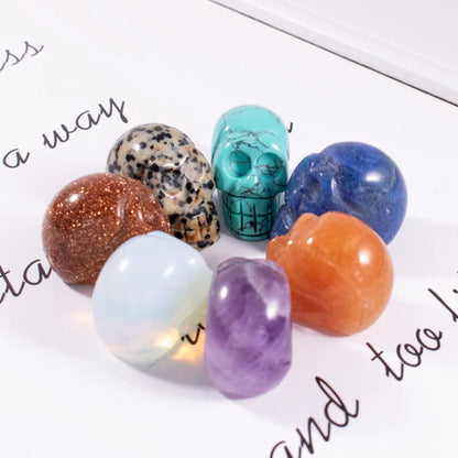 Simple Style Skull Gem Obsidian Ornaments Artificial Decorations