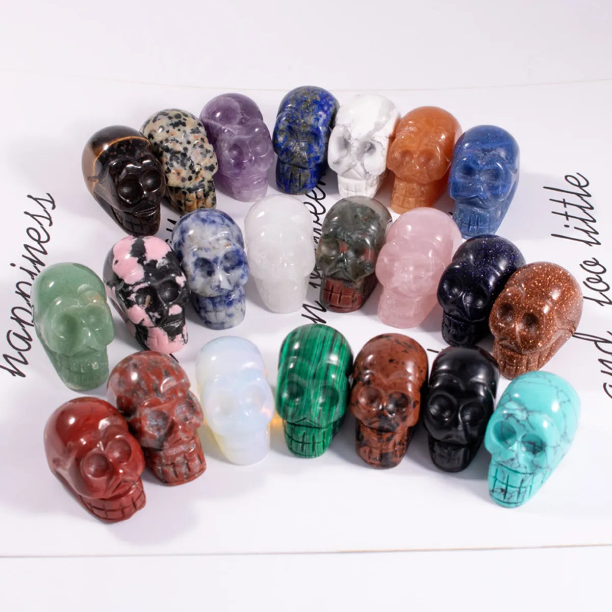 Simple Style Skull Gem Obsidian Ornaments Artificial Decorations