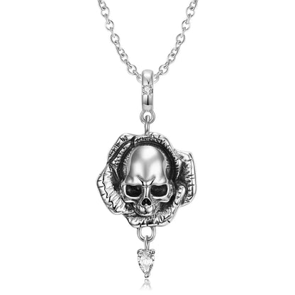 Simple Style Skull Sterling Silver Plating Pendant Necklace