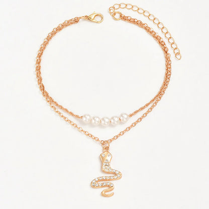 Simple Style Snake Alloy Women's Anklet