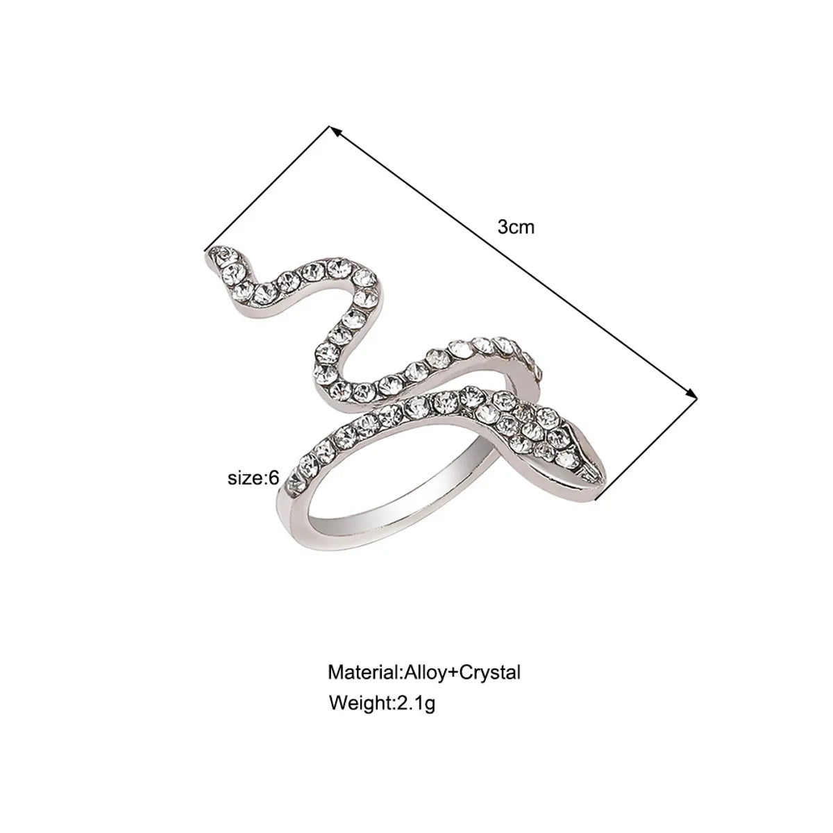 Simple Style Snake Alloy Women'S Open Rings