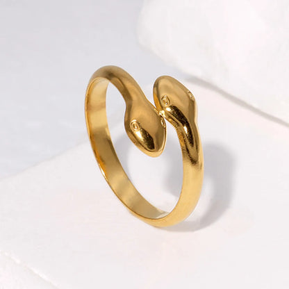 Simple Style Snake Stainless Steel Open Rings