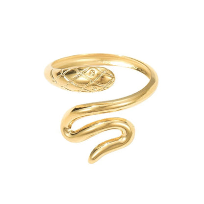 Simple Style Snake Stainless Steel Open Rings