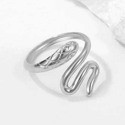 Simple Style Snake Stainless Steel Open Rings