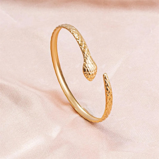 Simple Style Snake 304 Stainless Steel 18K Gold Plated Bangle In Bulk