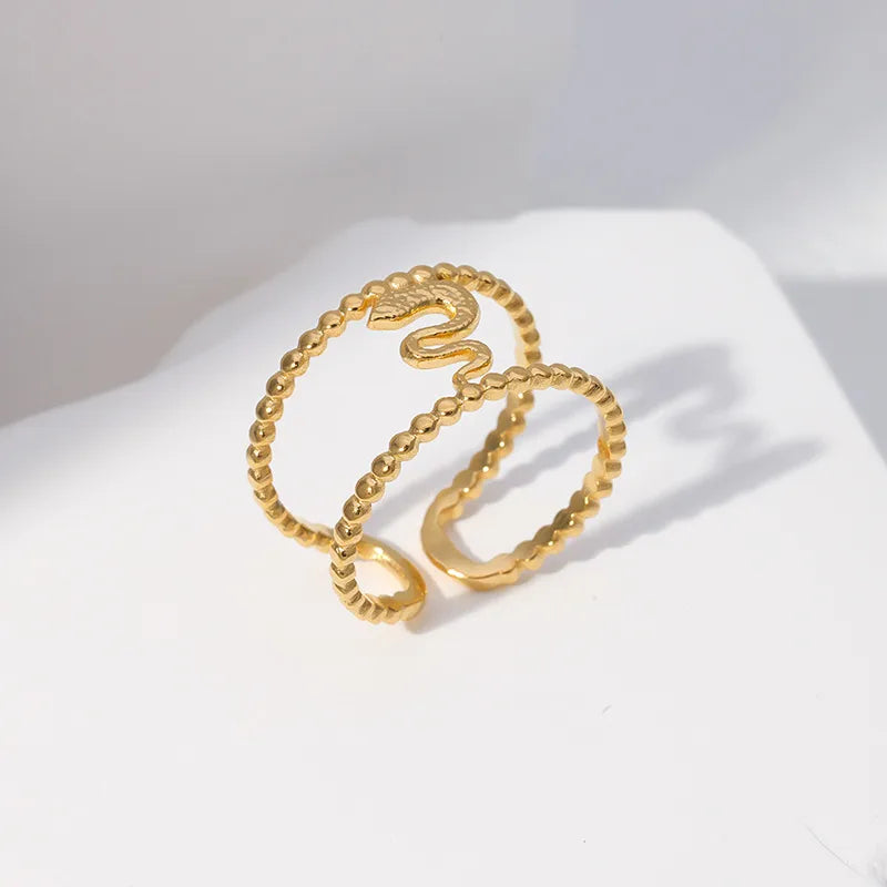 Simple Style Snake Stainless Steel Plating Open Ring