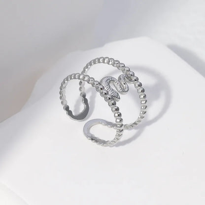 Simple Style Snake Stainless Steel Plating Open Ring