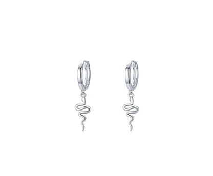 Simple Style Snake Sterling Silver Drop Earrings 1 Pair