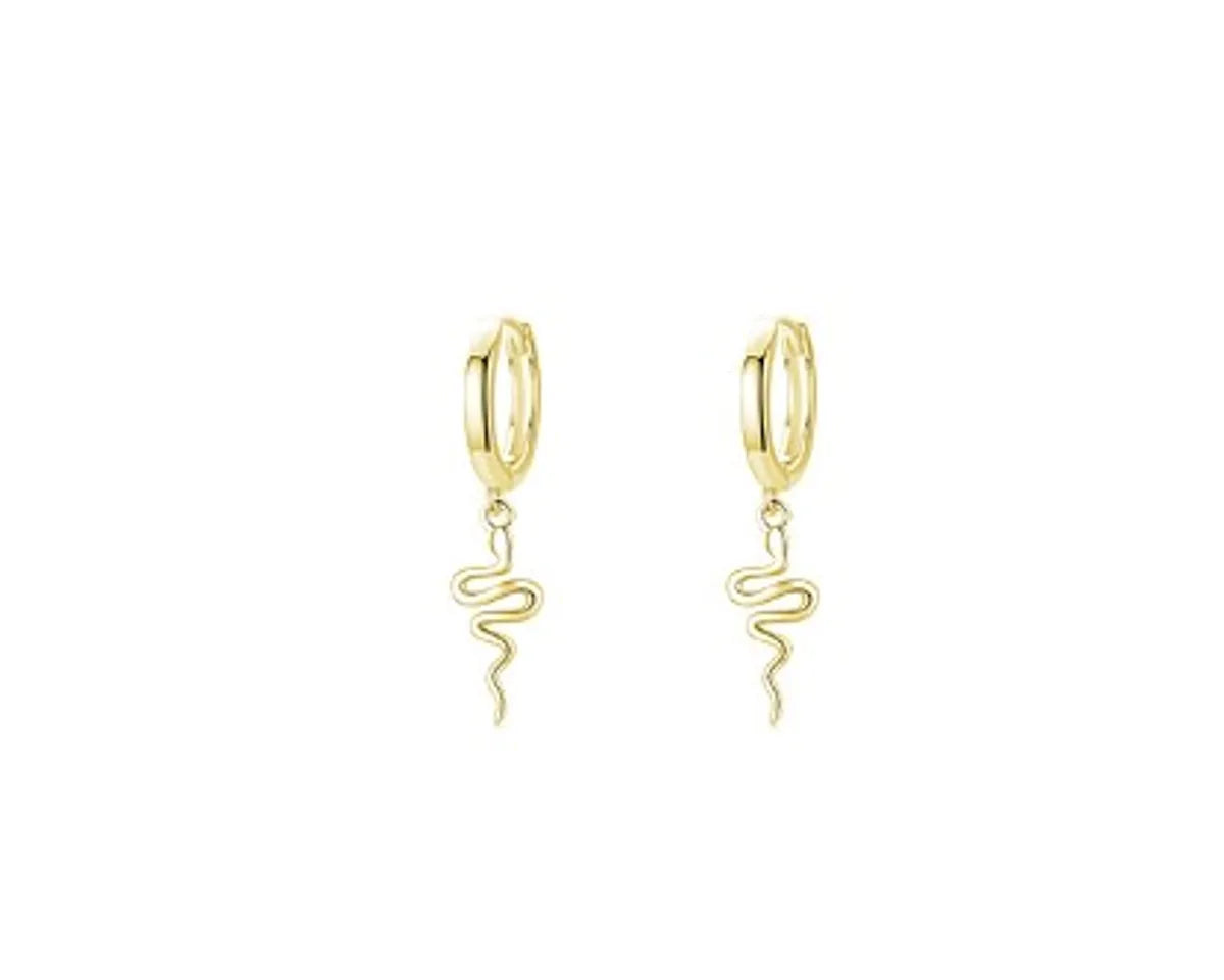 Simple Style Snake Sterling Silver Drop Earrings 1 Pair