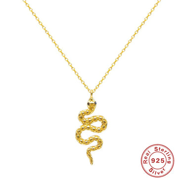 Simple Style Snake Sterling Silver Plating Pendant Necklace