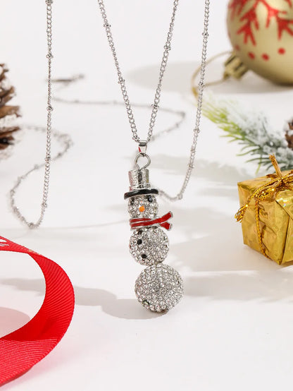 Simple Style Snowman Glass Alloy Wholesale Pendant Necklace