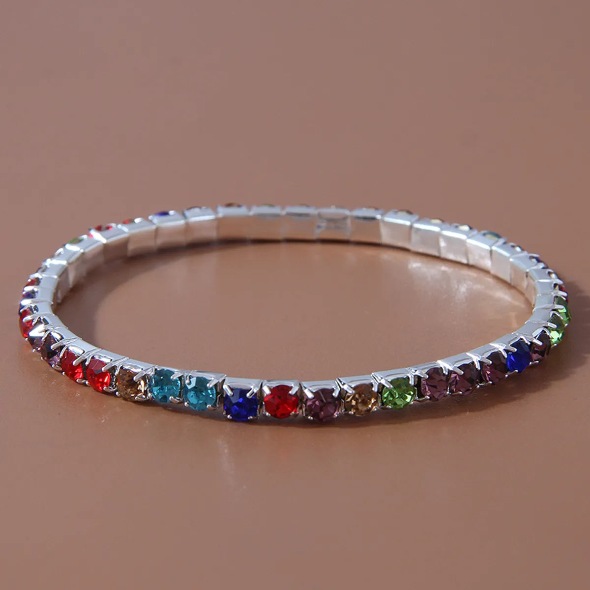 Simple Style Solid Color 302 Stainless Steel Inlay Rhinestones Women's Bracelets