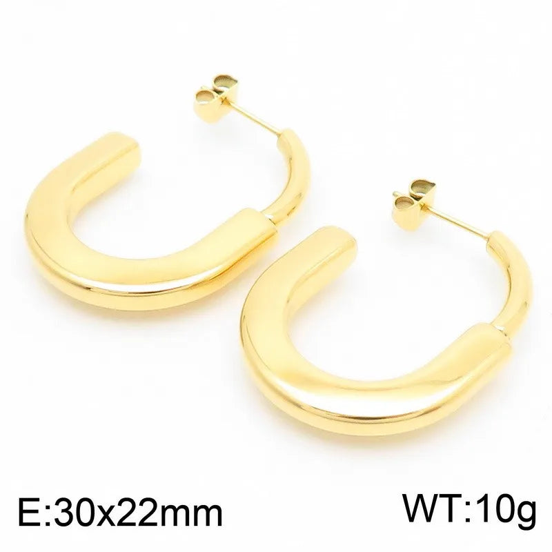 Simple Style Solid Color 304 Stainless Steel 18K Gold Plated Bangle In Bulk