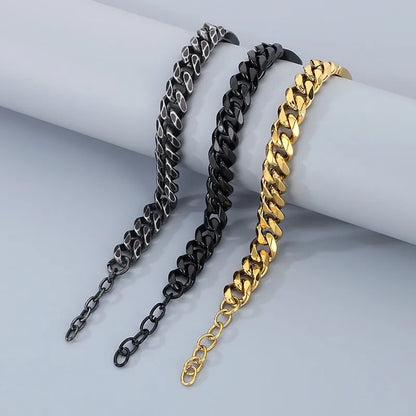 Simple Style Solid Color 304 Stainless Steel 18K Gold Plated Men'S Bracelets