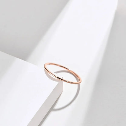 Simple Style Solid Color 304 Stainless Steel 18K Gold Plated Rings In Bulk