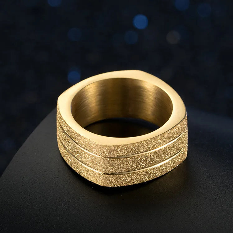 Simple Style Solid Color 304 Stainless Steel 18K Gold Plated Unisex Rings