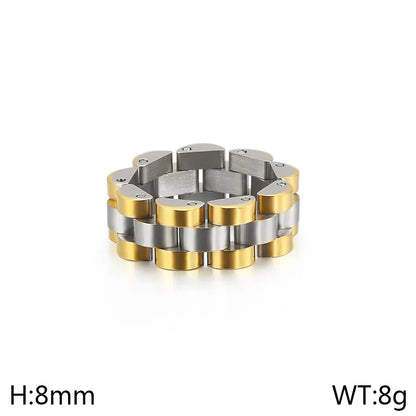 Simple Style Solid Color 304 Stainless Steel 18K Gold Plated Unisex Rings