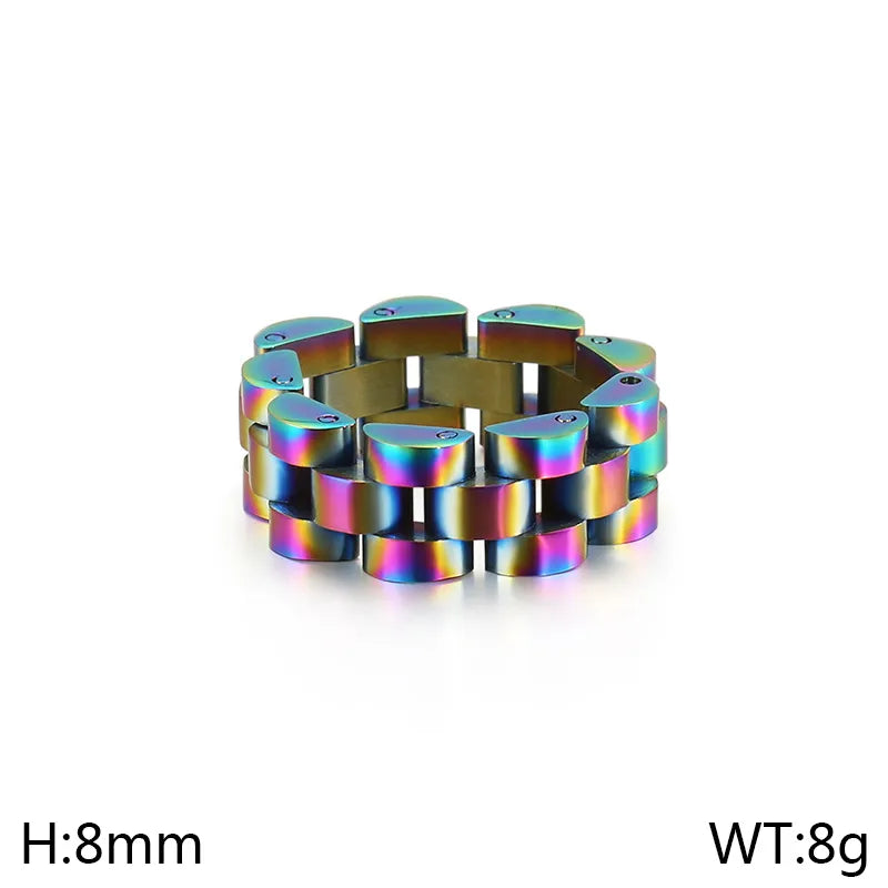 Simple Style Solid Color 304 Stainless Steel 18K Gold Plated Unisex Rings